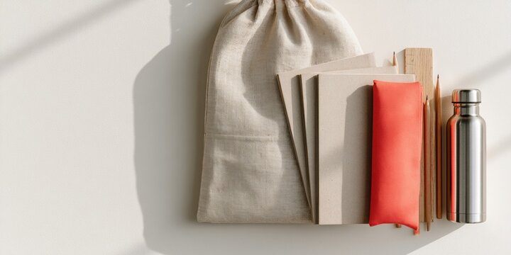 Eco-friendly stationery set with water bottle