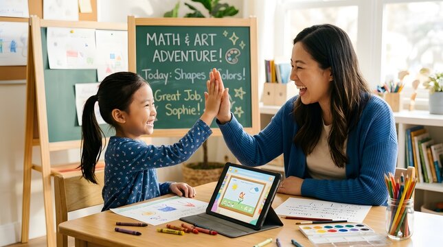 Celebrating teacher's day in china a heartwarming scene of a teacher and student sharing a high five symbolizing growth and
