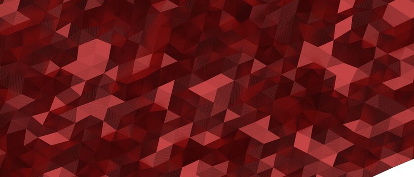 Intricate abstract geometric tessellation pattern in various shades of red, modern design.