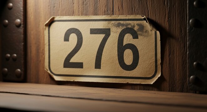 Vintage number sign