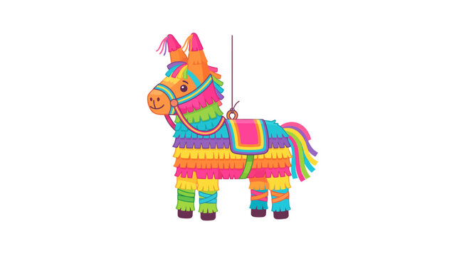 Colorful Mexican donkey pinata vector illustration for fiesta party