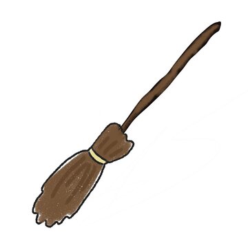  Witch&rsquo;s broom with brown color Halloween festival