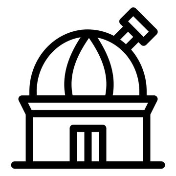 Astronomy Observatory Dome Line Icon