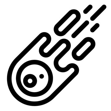 Falling Meteor Comet Asteroid Line Icon