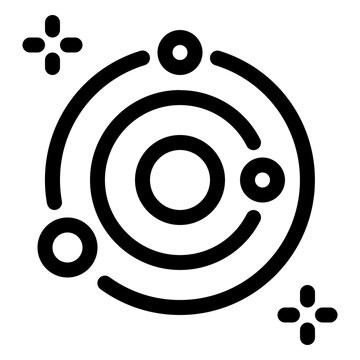 Solar System Galaxy Orbit Line Icon