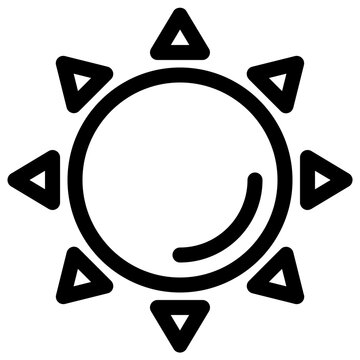 Sun Bright Star Space Line Icon
