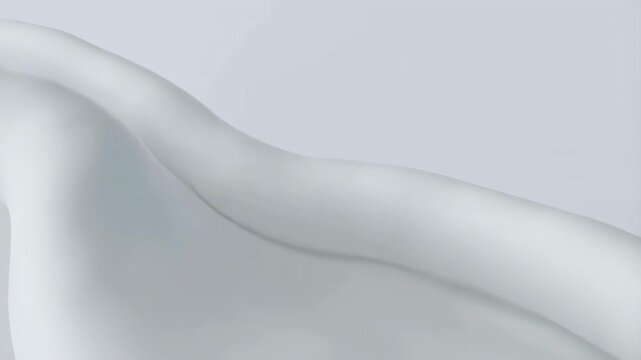 Light gray fabric-like surface flows smoothly with gentle undulating folds across a minimalist digital space. Smooth animated scene for presentations and design elements.