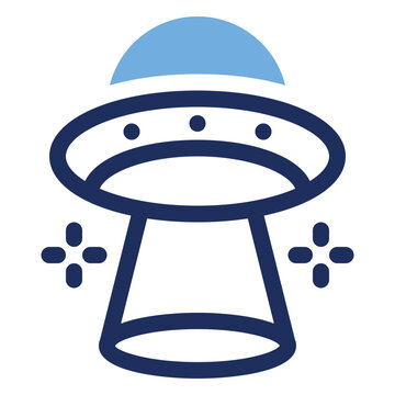 UFO Flying Saucer Spaceship Duo Tone Icon