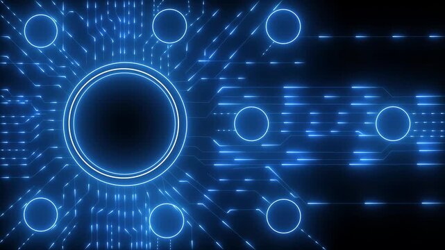 ai agent- businessman working with virtual reality at office. Multi agent AI systems concept on black background. AI driven solutions streamline workflows, Decision. Animation of 4k video.
