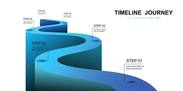 Business road map timeline infographic road sign for abstract background template. 6 milestone timeline journey concept.