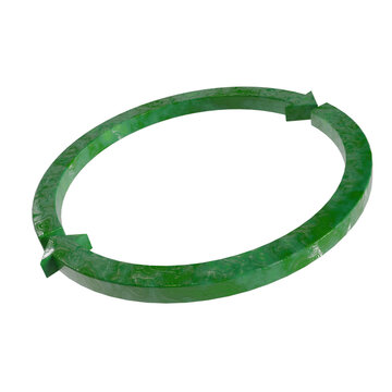 3D Green Circle Arrow Recycle Sync Symbol with Textured Surface