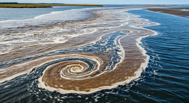 Water flow spiral pattern