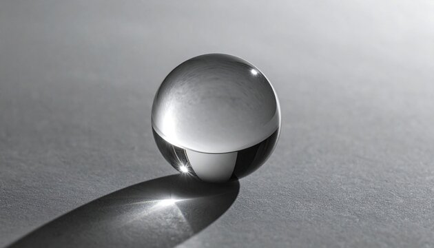 A single clear glass on gray surface