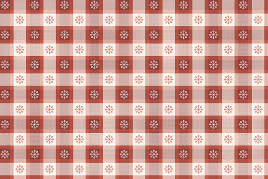 Holiday Red Vichy Check Pattern. Christmas Gift Wrapping Paper. Gingham Background Seamless Print.