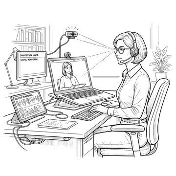 Online proctor AI eye tracking for secure remote exam websites