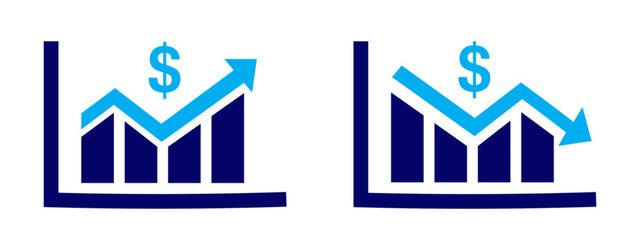 Profit and Loss Financial Chart with Dollar Symbol.