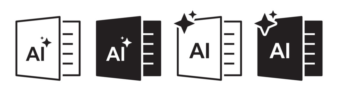 Ai document generate file icon illustration