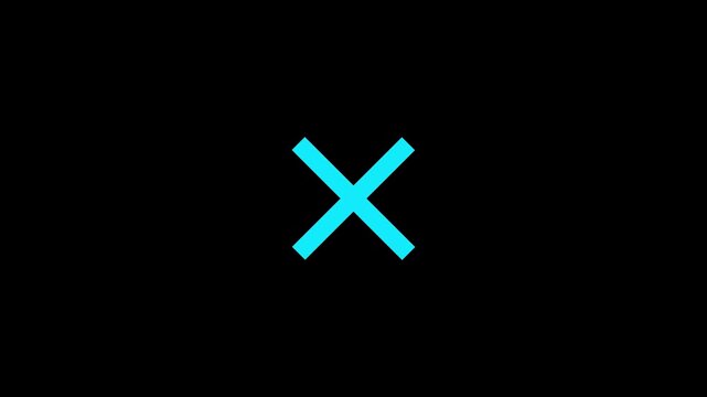 Animated cancel cross icon for user interface warning notification video