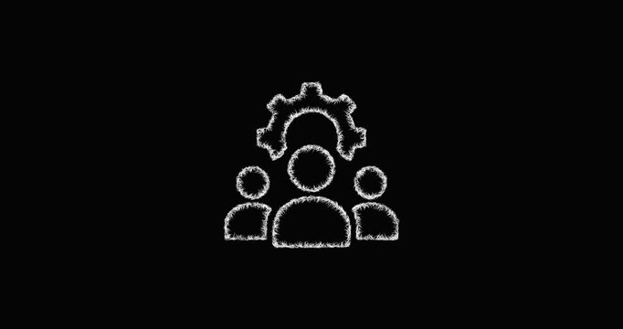 Sketch management consulting icon animation - smooth progressive reveal