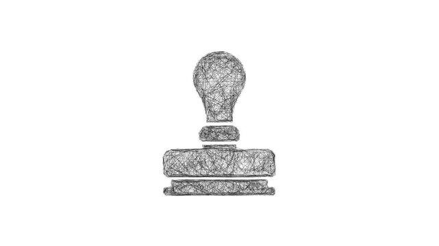 Sketch legal stamp icon animation - smooth progressive reveal
