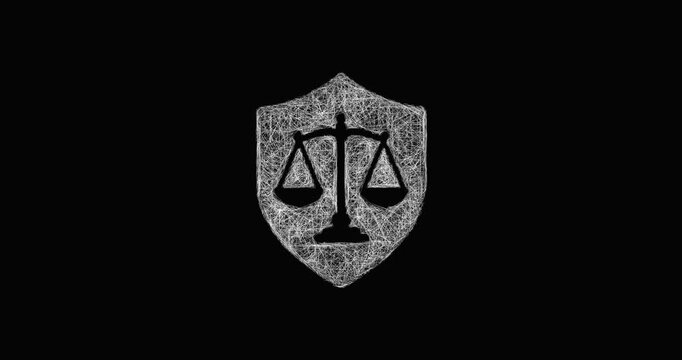 Sketch legal protection icon animation - smooth progressive reveal