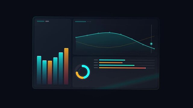 Digital Dashboard Interface Displaying Financial Data Analytics Metrics