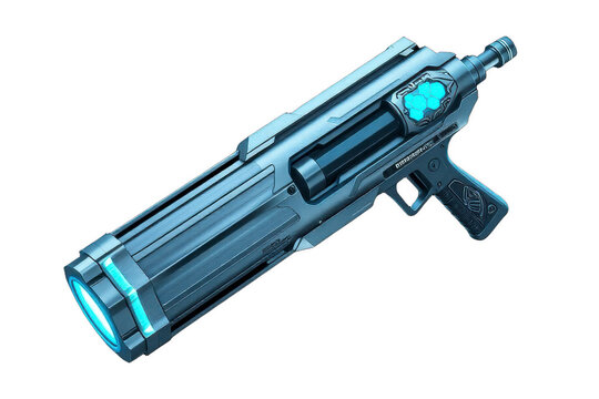 Futuristic Sci-Fi Energy Pistol with Glowing Lights
