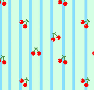 seamless pattern with cherry illustration background