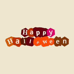 Happy Halloween typography design with colorful paper cutout hexagon shapes © Arafatul
