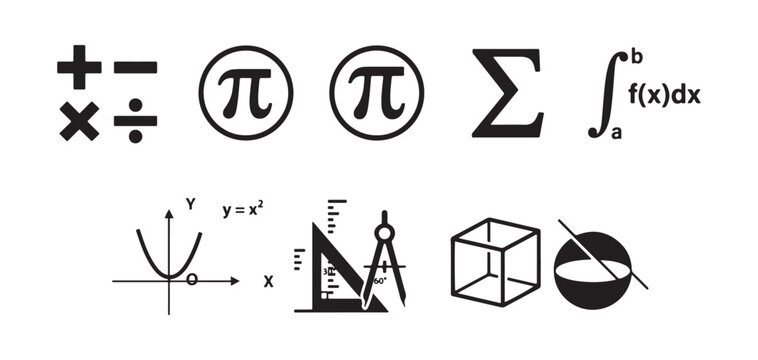 Mathematical Formula Geometry and Academic Science Symbol Collection vector illustration eps 10