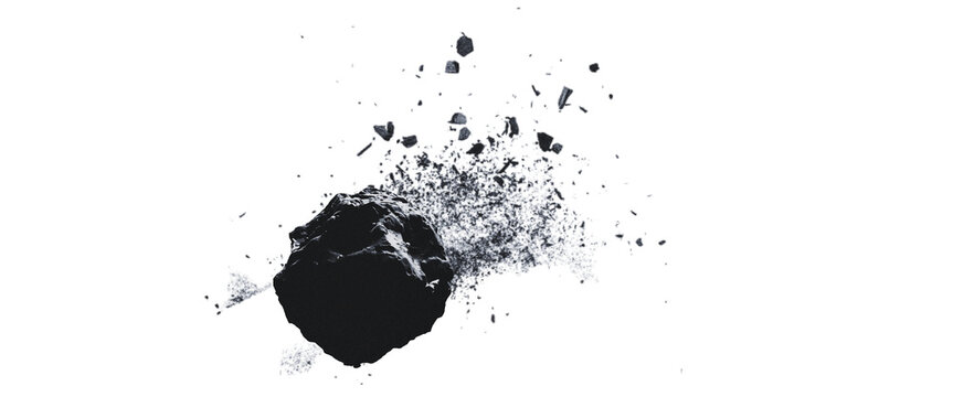 Asteroid Breaking Apart with Scattered Rock Debris