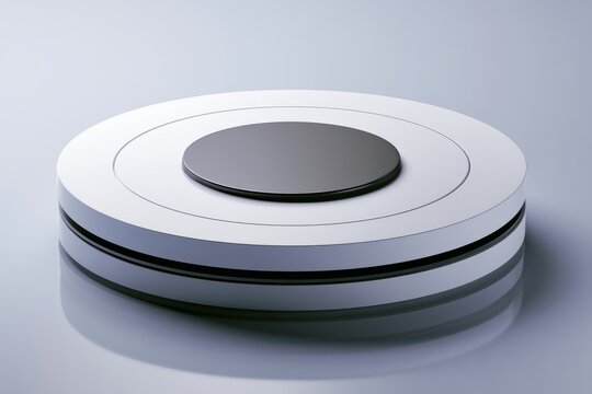 Small Product Photo Turntable on Studio Table with Gray Card