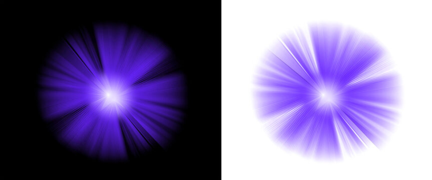 Purple Light Burst Flare, Radial Starburst Effect PNG