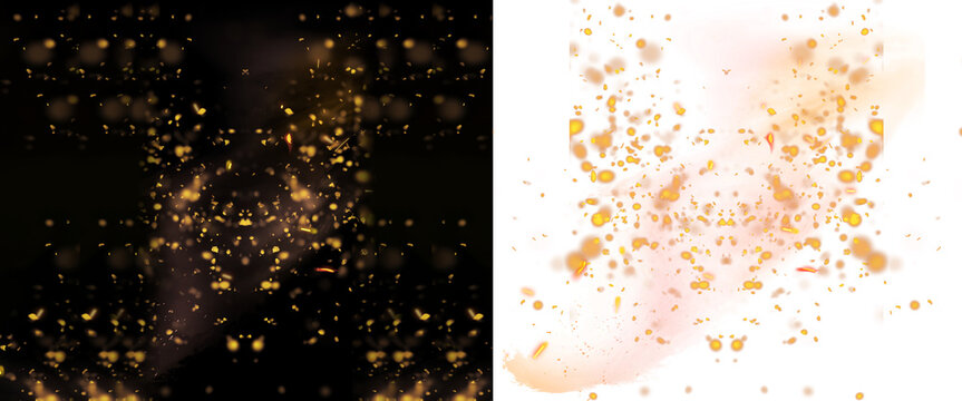 Fire Embers and Sparks with Glowing Orange Flare Effect