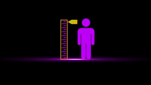 Height measurement indicator concept with human and scale