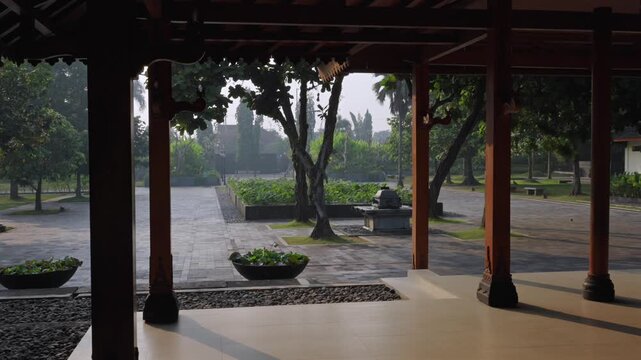 Javanese traditional building pavilion on a sunny morning