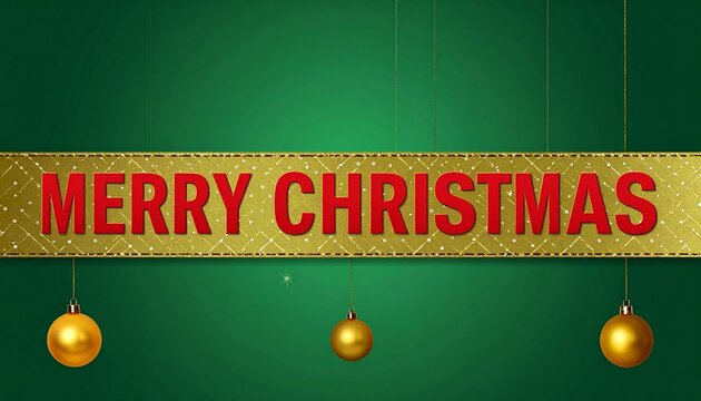 Green holiday banner with red text