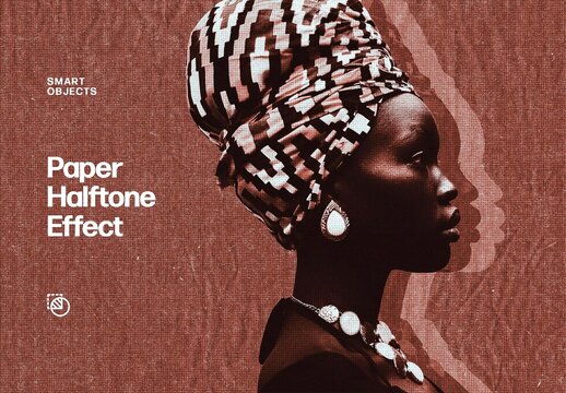 Paper Halftone Photo Effect For Poster And Social Media Design