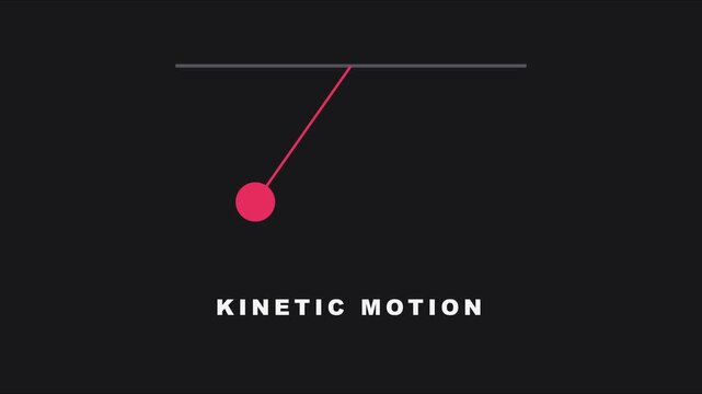 Kinetic motion pendulum animation: minimalist abstract physics concept for science and technology presentations 4k