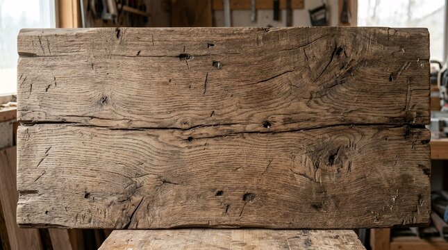 Rustic horizontal timber board with prominent organic lines splits and distressed surface detailing ideal for text placement wood plank texture weathered rustic background backdrop timber