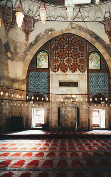 The Eski Cami, the Old Mosque built in the 15th century in the center of Edirne, an Ottoman Empire capital city, Turkiye