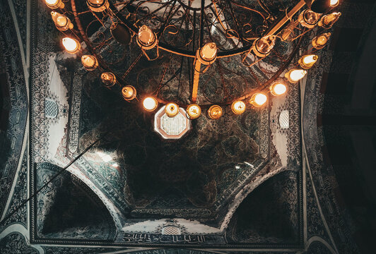 The Eski Cami, the Old Mosque built in the 15th century in the center of Edirne, an Ottoman Empire capital city, Turkiye