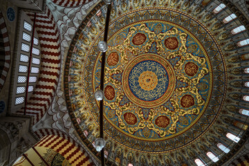 Interior of the Selimiye Mosque. The UNESCO World Heritage Site Of The Selimiye Mosque, Built By Mimar Sinan In. © sercansamanci