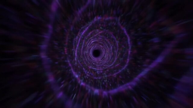Purple quantum wormhole time travel seamless loop, 4K