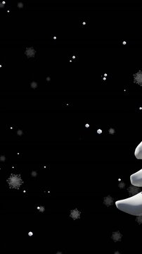 Animation of snow falling over christmas winter scenery with tree background