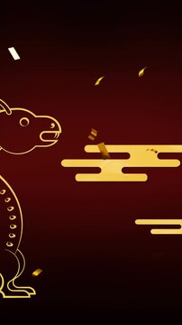 Animation of dragon and chinese pattern