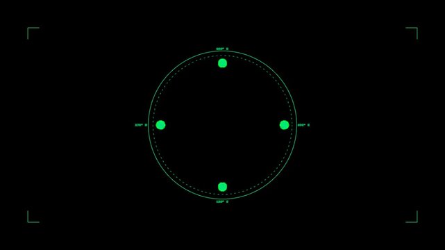 Digital compass HUD interface sci-fi style Rotating Hexagonal Target Grid Tech Laser Ring Futuristic Holographic Navigation Compass Video Overlay Motion Graphics Stock Footage HD 1080p