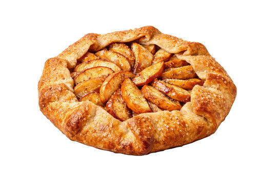 Rustic apple galette with glazed apple slices