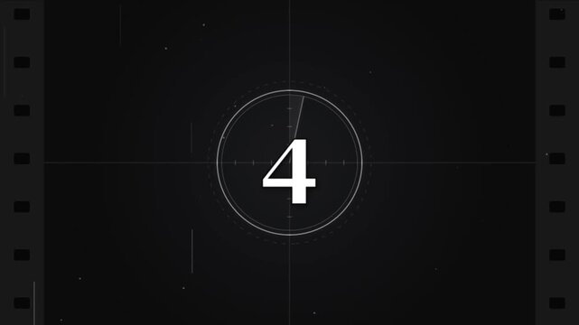 Classic Vintage Film Countdown 9 to 0 Leader Intro Loop