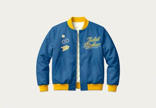Varsity Bomber Jacket Mockup